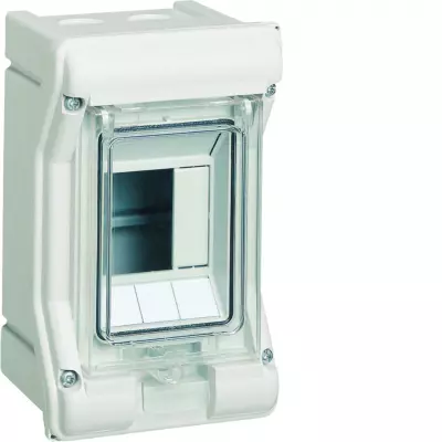 Coffret s�curit� vector IP55 IK07 cl.II � �quiper 1 rang�e 6 modules h190xl165mm (VE103F)