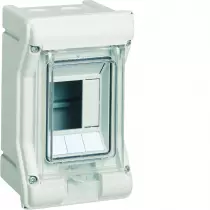 Coffret s&eacute;curit&eacute; vector IP55 IK07 cl.II &agrave; &eacute;quiper 1 rang&eacute;e 6 modules h190xl165mm (VE103F)