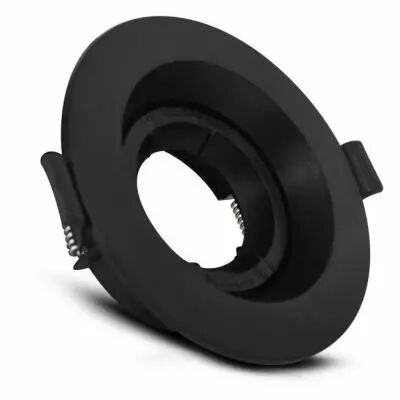 collerette 1/4 de tour support de spot diam 80mm noir rotatif bl pc (77044)