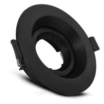 collerette 1/4 de tour support de spot diam 80mm noir rotatif bl pc (77044)