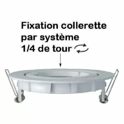 collerette 1/4 de tour support de spot diam 93mm blc orient  (7711)