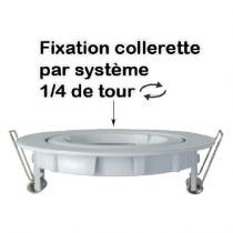 collerette 1/4 de tour support de spot diam 93mm blc orient  (7711)
