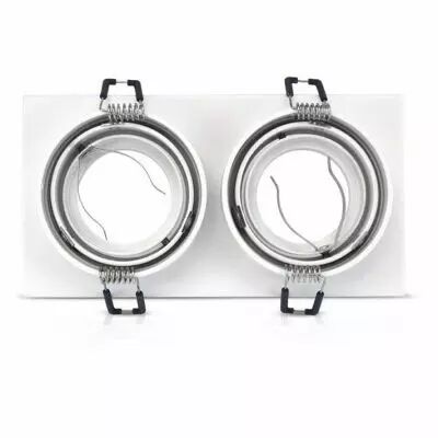 collerette carre declips support de spot 175 x 93mm double blc orient (7717)