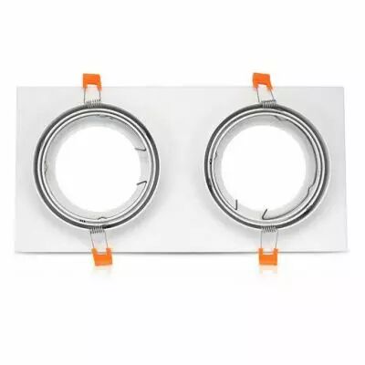collerette carre declips support de spot 360 x 180mm double blc orient (77171)