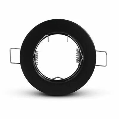 collerette support de spot diam 78mm noir fixe (77090)