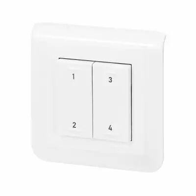 Commande 4 sc�narios CONFIGURABLES sans fil sans pile Mosaic Blanc (077026L)