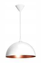 COMO - Suspension E27 60W max, Ø335mm, acier blanc/int.cuivré, lampe non incl. (4208)