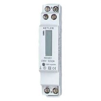 Compteur Modulaire Monophasé 45 A simpletarif affichage LCD Conforme CE+ MID (KE3205)