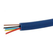Conduit ICTA Chronofil® Ø20mm avec 5 conducteurs 1,5mm² bleu , rouge , noir , marron et vert et jaune - RAL5010 (09025)