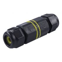connecteur cylindrique ip68 4 poles noir connection a vis (301355)
