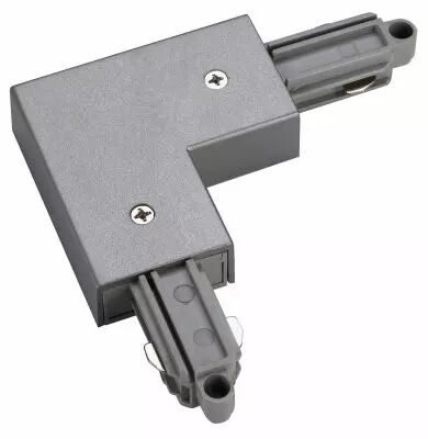 Connecteur d\'angle, terre ext�rieure, pour rail 1 allumage en saillie, int�rieur, gris argent, avec possibilit� d\'alimentation (