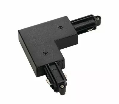 Connecteur d\'angle, terre ext�rieure, pour rail 1 allumage en saillie, int�rieur, noir, avec possibilit� d\'alimentation (143050)
