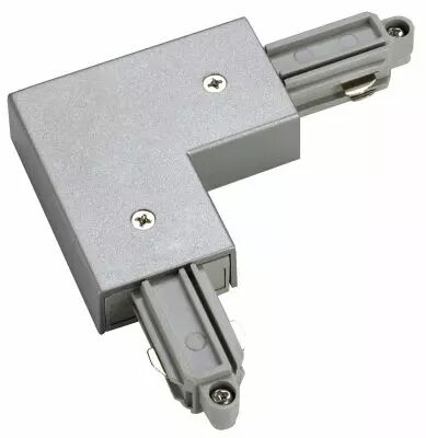 Connecteur d\'angle, terre int�rieure, pour rail 1 allumage en saillie, int�rieur, gris argent, avec possibilit� d\'alimentation (