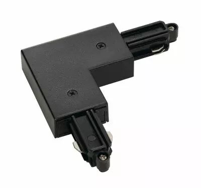 Connecteur d\'angle, terre int�rieure, pour rail 1 allumage en saillie, int�rieur, noir, avec possibilit� d\'alimentation (143060)