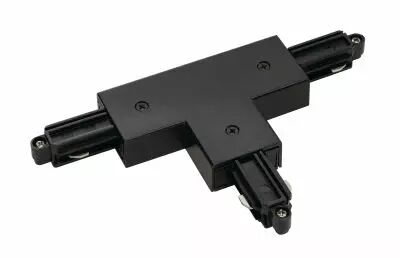 Connecteur en T, terre droite, pour rail 1 allumage en saillie, int�rieur, noir, avec possibilit� d\'alimentation (143080)