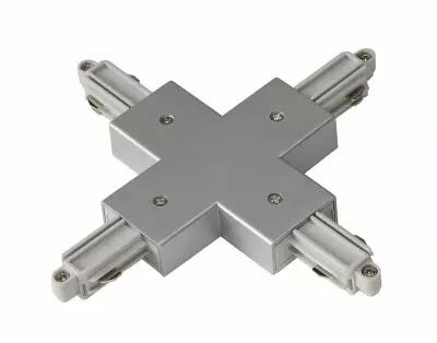 Connecteur en X, pour rail 1 allumage en saillie, int�rieur, gris argent, avec possibilit� d\'alimentation (143162)
