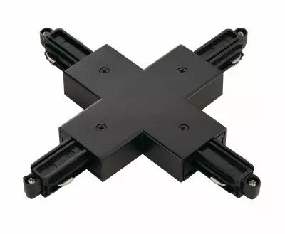 Connecteur en X, pour rail 1 allumage en saillie, int�rieur, noir, avec possibilit� d\'alimentation (143160)