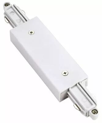 Connecteur longitudinal, pour rail 1 allumage en saillie, int�rieur, blanc, avec possibilit� d\'alimentation (143101)
