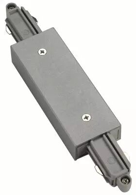 Connecteur longitudinal, pour rail 1 allumage en saillie, int�rieur, gris argent, avec possibilit� d\'alimentation (143102)