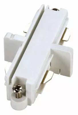Connecteur longitudinal �lectrique, pour rail 1 allumage en saillie, int�rieur, blanc (143091)