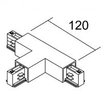 Connexion en T, Terre à droite - pour rail 3 allumages (16357)