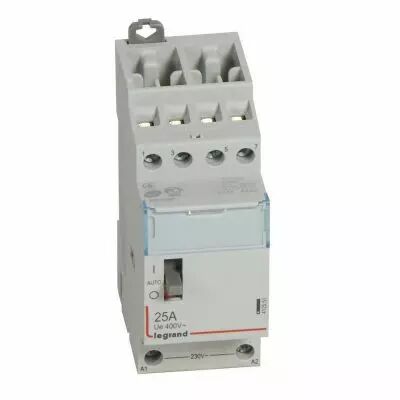 Contacteur de puissance CX� bobine 230V~ - 4P 250V~ - 25A - contact 4F - 2 modules (412551)
