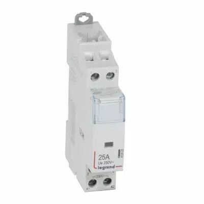 Contacteur de puissance CX� bobine 230V~ sans commande manuelle - 2P 250V~ - 25A - contact 2F - 1 module (412523)