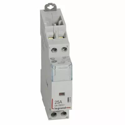 Contacteur de puissance CX� bobine 230V~ sans commande manuelle - 2P 250V~ - 25A - contact 2O - 1 module (412524)