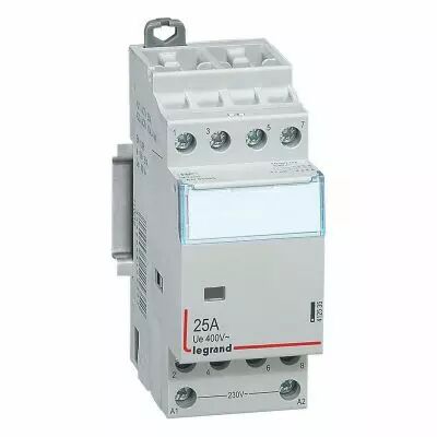 Contacteur de puissance CX� bobine 230V~ sans commande manuelle - 4P 400V~ - 25A - contact 4F - 2 modules (412535)