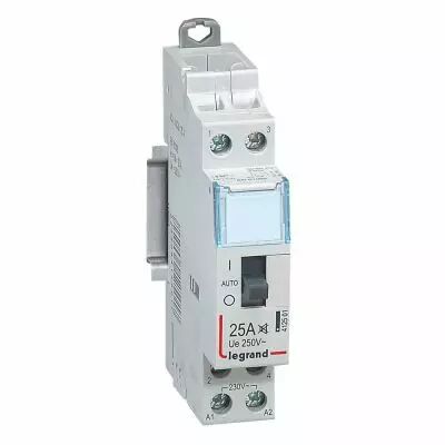 Contacteur domestique silencieux - 230 V~ - 2P - 250 V~/25 A - 2 F (412501)