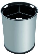 CORBEILLE inox brossé 13L 3 bacs noirs (8991031)