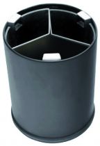 CORBEILLE ronde noire 13L 3 bacs noirs (899881)