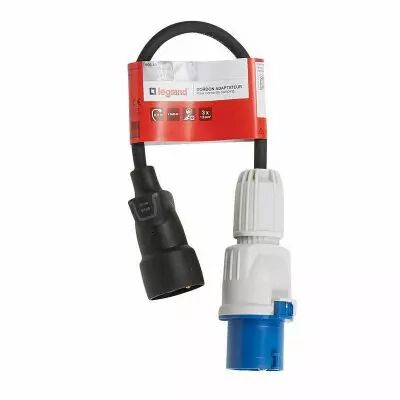 Cordon adaptateur pour borne de camping longueur 0,3m livr� avec �tiquette avec Gencod (090040)