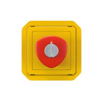Coup de poing d\'urgence déverrouillage à clé Plexo composable gris/jaune (069548L)