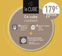 Cube Céliane Titane Prise Surface avec chargeur USB Type-C (100685)