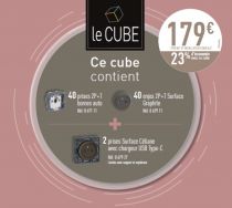 Cube Céliane Titane Prise Surface avec chargeur USB Type-C (100686)