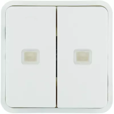 Cubyko 2 touches KNX � voyants coloris blanc (WNT954B)
