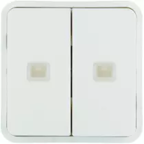 Cubyko 2 touches KNX à voyants coloris blanc (WNT954B)