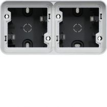 cubyko Boîte double horizontale vide avec 2 entrées associable gris IP55 (WNA682)