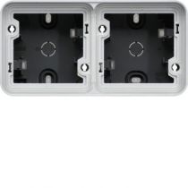 cubyko Boîte double horizontale vide avec 4 entrées associable gris IP55 (WNA685)