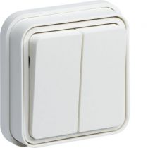 cubyko Double interrupteur va-et-vient  encastré blanc IP55 (WNE040B)