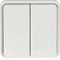 cubyko Double poussoir 1O/1F associable blanc IP55 (WNA044B)