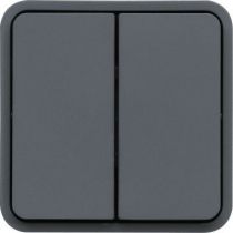 cubyko Double poussoir 1O/1F associable gris IP55 (WNA044)