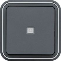 cubyko Poussoir 1F à voyant témoin encastré gris IP55 (WNE023)