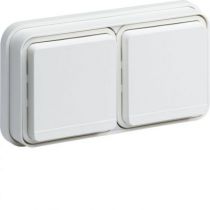 cubyko Prise double horizontale 2P+T encastré blanc IP55 (WNE122B)