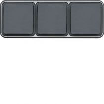 cubyko Prise triple horizontale 2P+T encastré gris IP55 (WNE123)