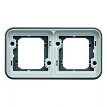 cubyko support d\'encastrement double horizontale associable gris ip55 (wna402)