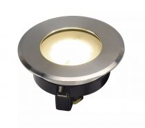 dasar® flat 80, encastré de sol extérieur, inox brossé, led, 4,3w, 3000k, ip67, collerette inox 304 (228412)