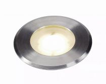 dasar® flat 80, encastré de sol extérieur, inox brossé, led, 4,3w, 3000k, ip67, collerette inox 304 (228412)