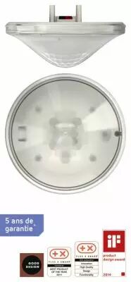 DETECTEUR PRESENCE KNX BLANC MONTAGE ENCASTRE PLAFOND IP40 360� (2079000)